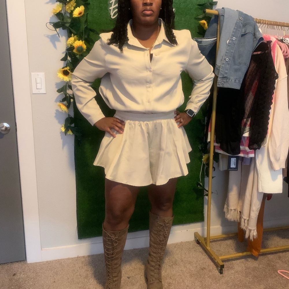 2pc Button Up With Flowy Shorts - image 1